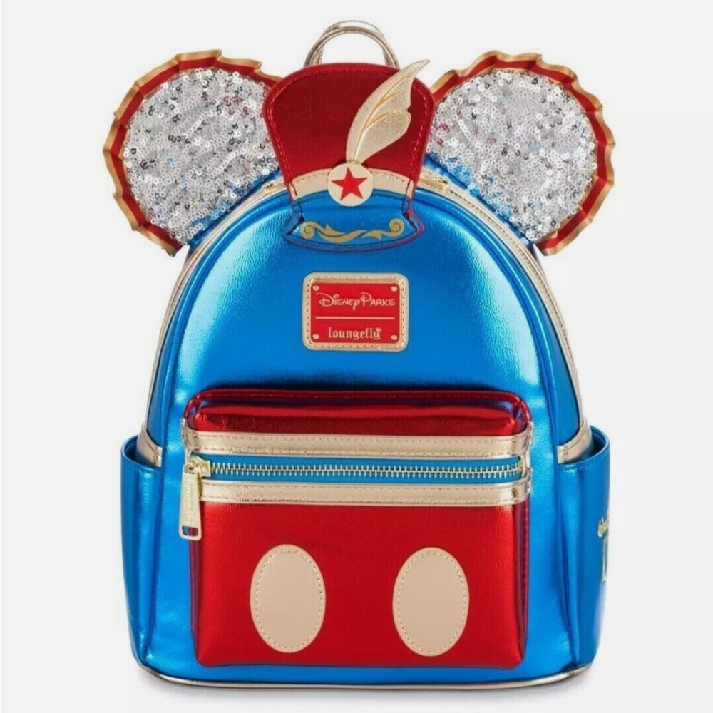DUMBO Limited Edition Loungefly Disney Parks Blue and Red Backpack